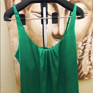 New York & Company Green Silk Tank Top